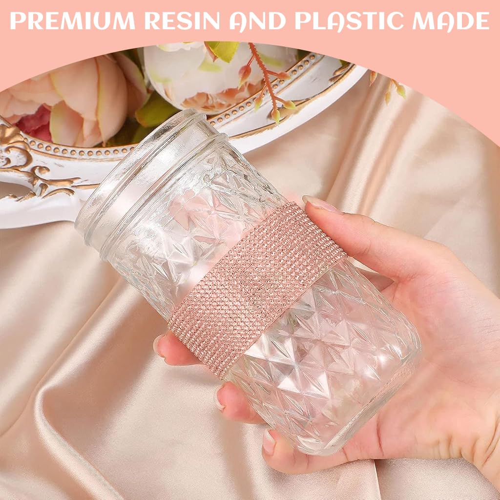 MAYCREATE Rhinestone Ribbon for DIY Crafts and Gift Wrapping with Self Adhesive Backing | 1 Yard Rose Gold