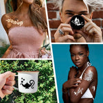 MAYCREATE Henna Tattoo Stencil Stickers for Hands and Body featuring 14 Sheets | Skin Safe for Women and Girls