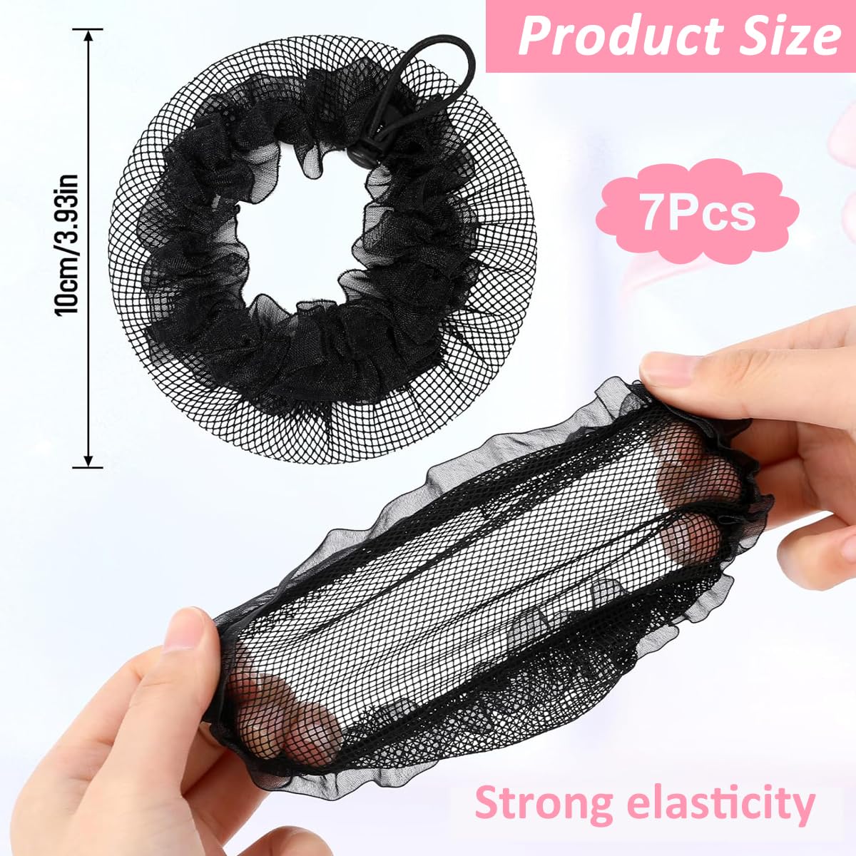 MAYCREATE Hair Bun Net Bow Hair Clip for Women with Alloy Spring Clip Mesh | Red Snood Cover for Work and Dance