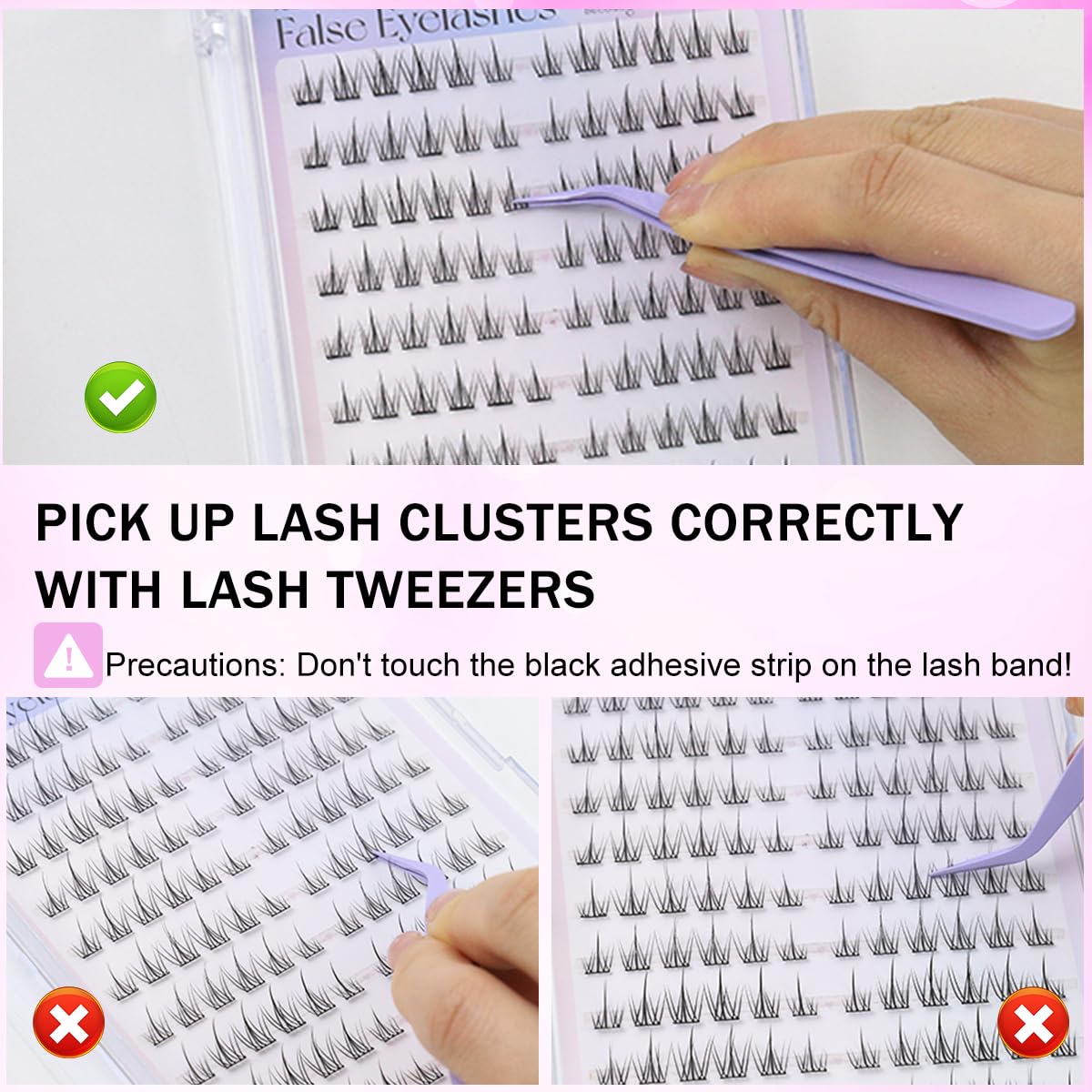 MAYCREATE Self Adhesive Eyelashes for Natural Look with Pre Glued Strips and Soft Fiber | Easy Wear