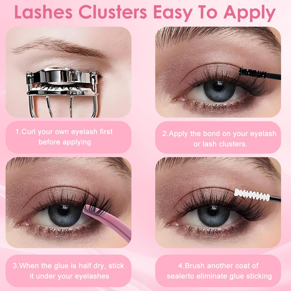 MAYCREATE Lash Clusters for DIY Eyelash Extensions featuring 640 pcs 9–16mm with Flexible Band