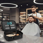 MAYCREATE Hair Trimmer Storage Case for Travel and Barber Tools with Handle and Zipper | 11.4×8.26×3.14 in PU Organizer