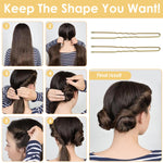 MAYCREATE Hair Pin Kit for Stylish Updos with 150 U Pins & 100 Elastics | Storage Box