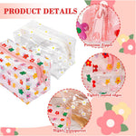 MAYCREATE Waterproof Zipper Pouch Bags for Travel and Daily Use with Floral Prints 18x9x9cm