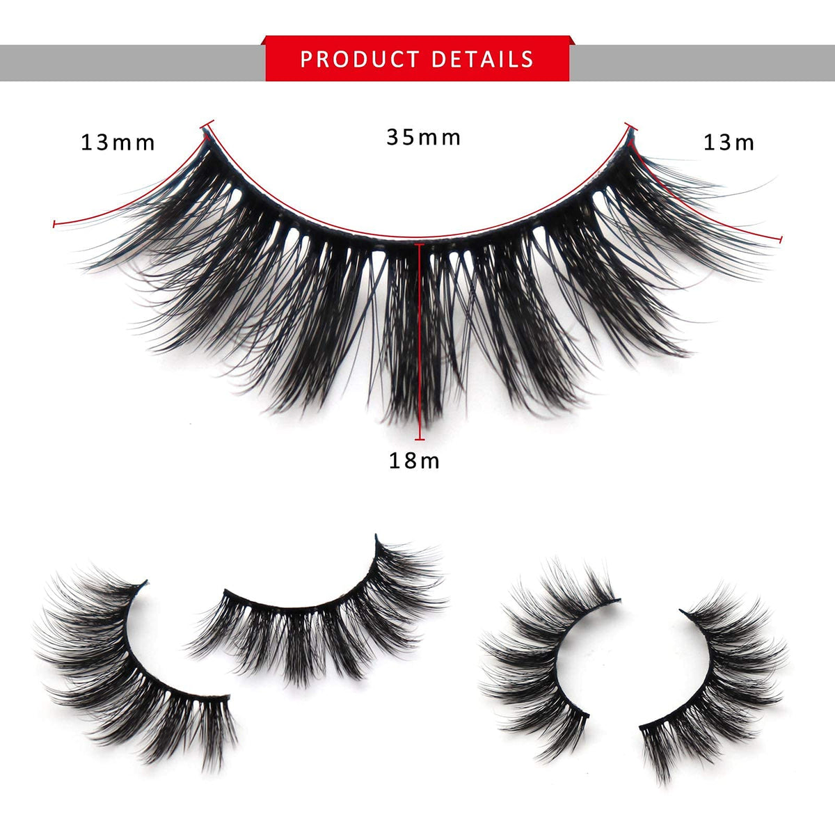 MAYCREATE® 7 Pairs False Eyelashes Party Look 3D Lashes 15-18mm Fake Eyelashes For Party