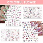 MAYCREATE Nail Art Stickers for DIY Floral Designs with 9 Sheets Self‑Adhesive Decals | Waterproof Nail Decor for Women and Girls