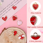 MAYCREATE Enamel Heart Shaped Pendants Set for DIY Jewelry Making featuring 50pcs Alloy Charms | Multi Color Accessories with Hanging Hole Design