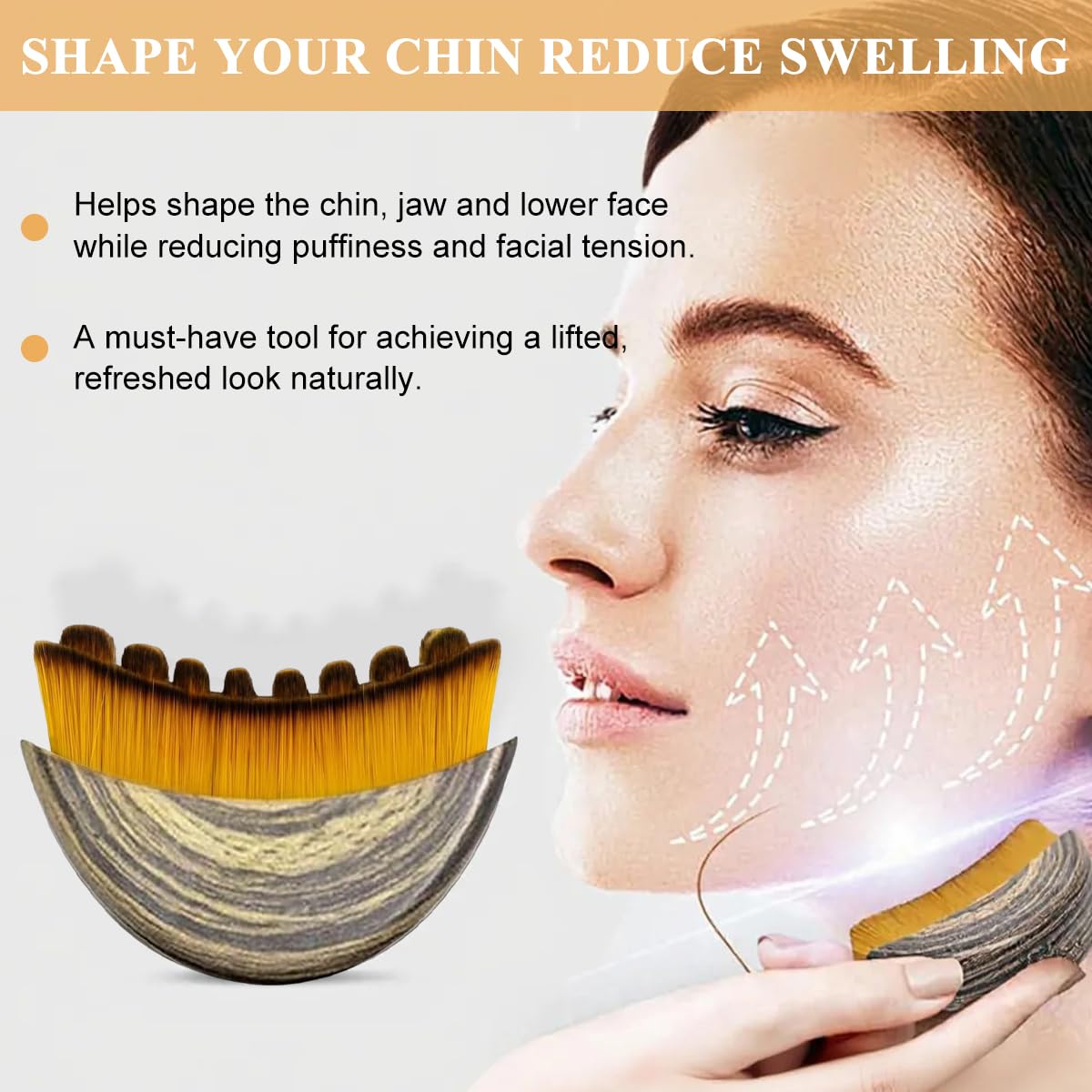 MAYCREATE Lymphatic Face Brush for Gentle Facial Massage with Raised Nubs and Snap-On Cap