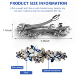 MAYCREATE Opal Rhinestone Hair Clip for Women with Spring Clip Design and Alloy Body | 8.6×2.9 cm Elegant Floral Barrette for Girls