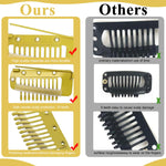 MAYCREATE Dupatta Pins for Bride with Safety Pins and 10 Teeth Grip | 30 Pcs Gold Stainless Steel Hair Clips