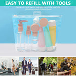 MAYCREATE Travel Bottles Set for Toiletries with Leakproof Recyclable PET Design | 11Pcs Containers