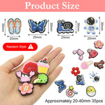 MAYCREATE Shoe Charms for Sandals featuring 35Pcs PVC Cartoon Designs | Easy Clip-On Decor