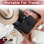 MAYCREATE Small Makeup Bag for Travel featuring Standup Dual Zipper Design and Waterproof Nylon | Black Portable Vanity Pouch for Women