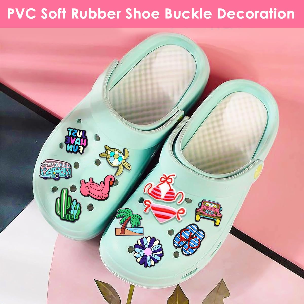 MAYCREATE Cartoon Clog Shoe Charms for Slippers featuring 35PCS PVC Set | Fun Gifts for Kids and Adults