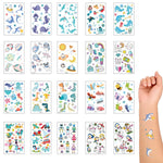 MAYCREATE Temporary Tattoo Stickers for Kids with Night Glow Effect and 20 Sheets | Waterproof Marine Theme