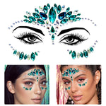 MAYCREATE® Rhinestone Face Decoration Jewelry Sticker Peacock Princess Makeup Sticker for Makeup Artist Body Art Rhinestone Face Acrylic Gem Stones Temporary Stickers for Makeup, Festival, Perform