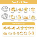 MAYCREATE Hair Claw Clips for Women with Strong Grip Teeth featuring 8 Designs 16 Pcs Gold Set