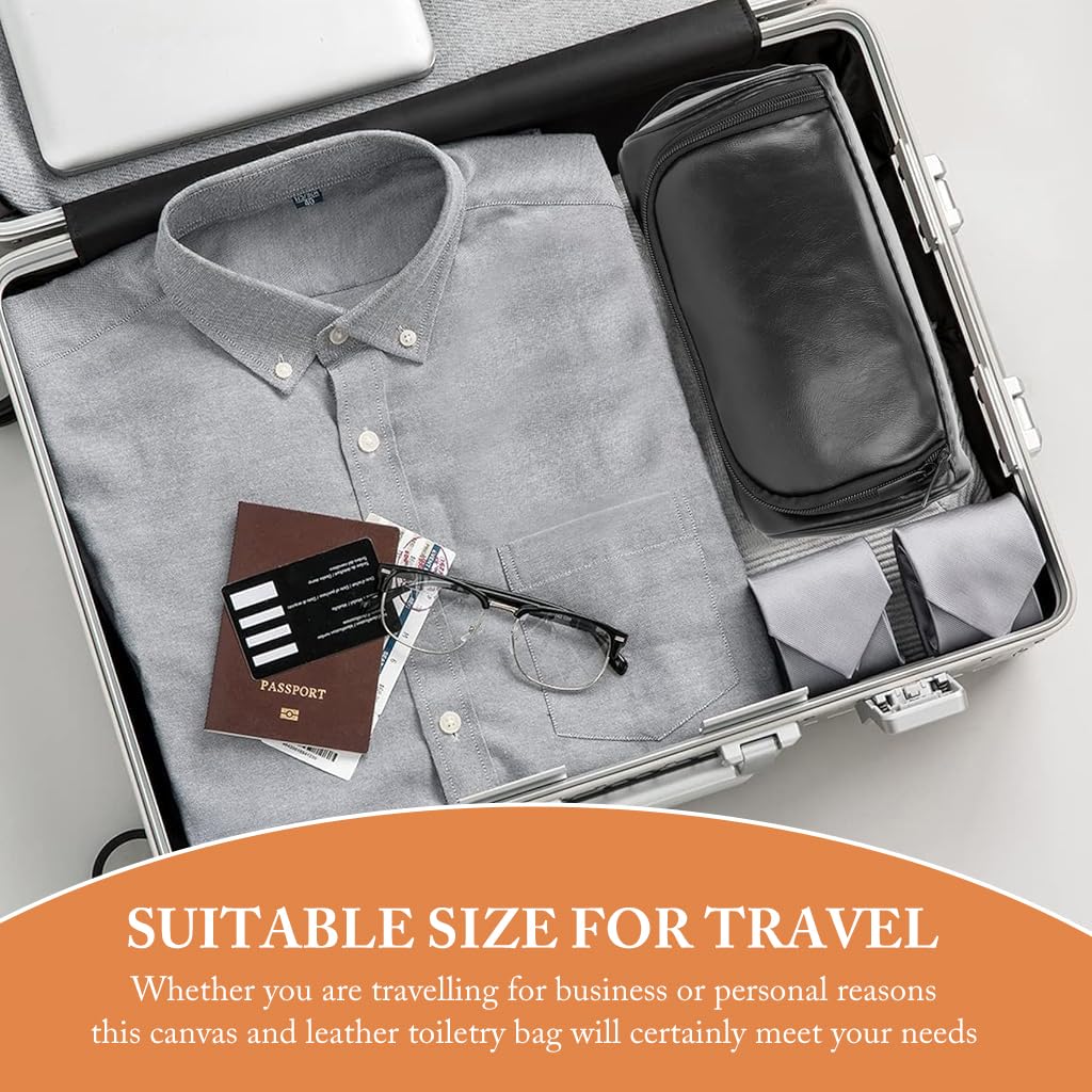 MAYCREATE Toiletry Bag for Travel with Waterproof PU Leather & Mesh Pouches | Lightweight Organizer for Men and Women