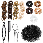 MAYCREATE Hair Styling Tool Kit with 1000 Hair Elastics and 4 Styling Tools | Multi Color Set