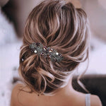 MAYCREATE Hair Accessories for Women featuring 2Pcs 3.5 in Rhinestone Snap Barrettes | Floral Alloy Clips