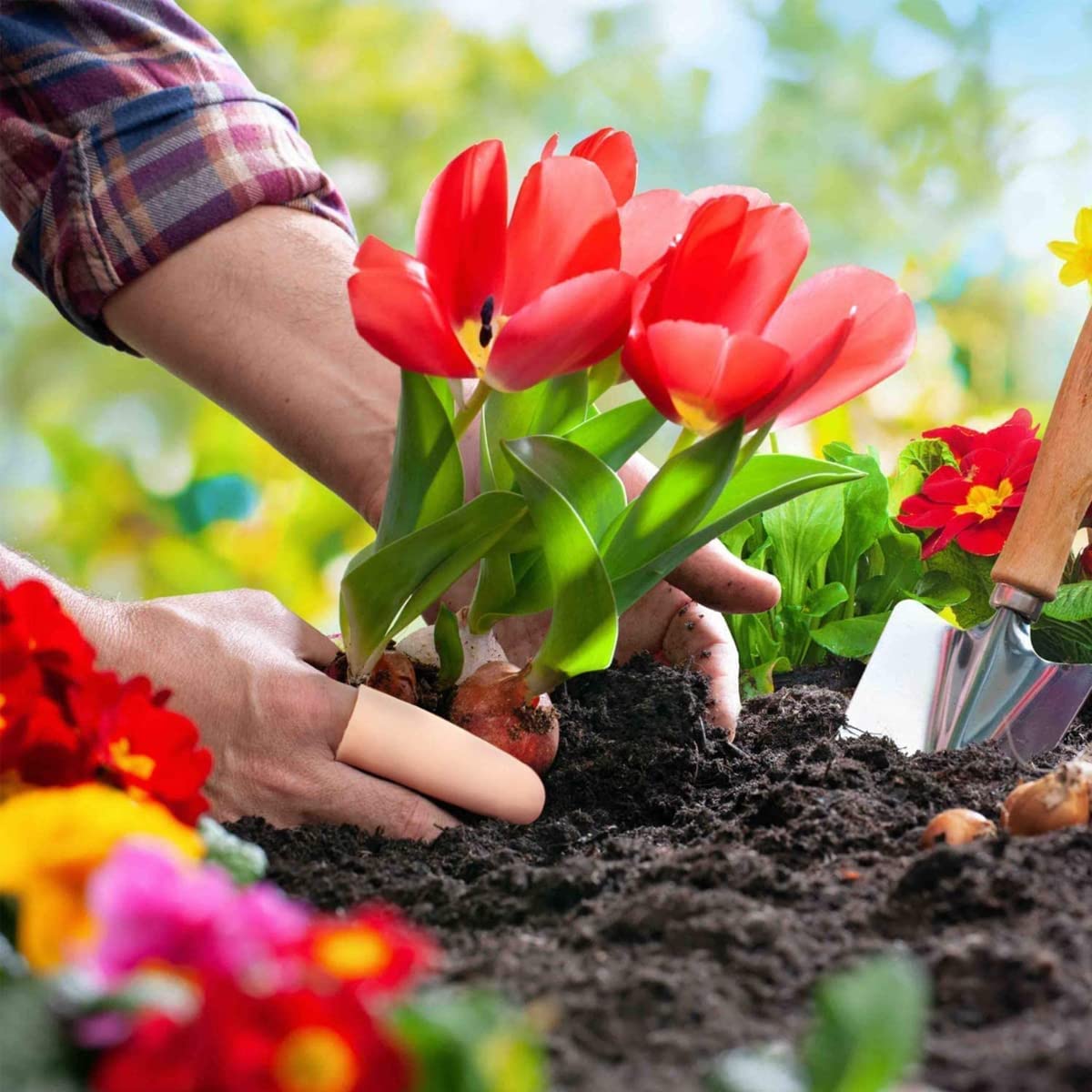 MAYCREATE Finger Protection Gel Support Gloves for Cracking and Arthritis | 20PCS Silicone Apricot Covers