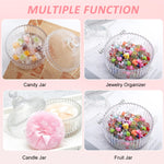 MAYCREATE Baby Powder Puff Set for Gentle Baby Care with Glass Holder and 2 Soft Plush Pads