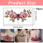 MAYCREATE® 10 Sheet Floral Tattoo Sticker Large Temporary Tattoo for Women, Rose Flower Haif Arm Band Tattoo, Waterproof Enchanting Body Art Tattoo Stickers for Neck, Waist, Back