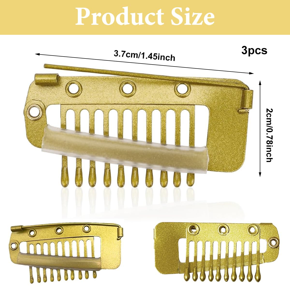 MAYCREATE Chunni Dupatta Fixing Clips for Saree and Shawl with Secure Pin Design | 3Pcs Stainless Steel in Silver Gold & Black