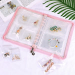 MAYCREATE Transparent Jewelry Storage Book with 60 Pockets for Rings and Necklaces | Pink PVC Anti Tarnish Organizer