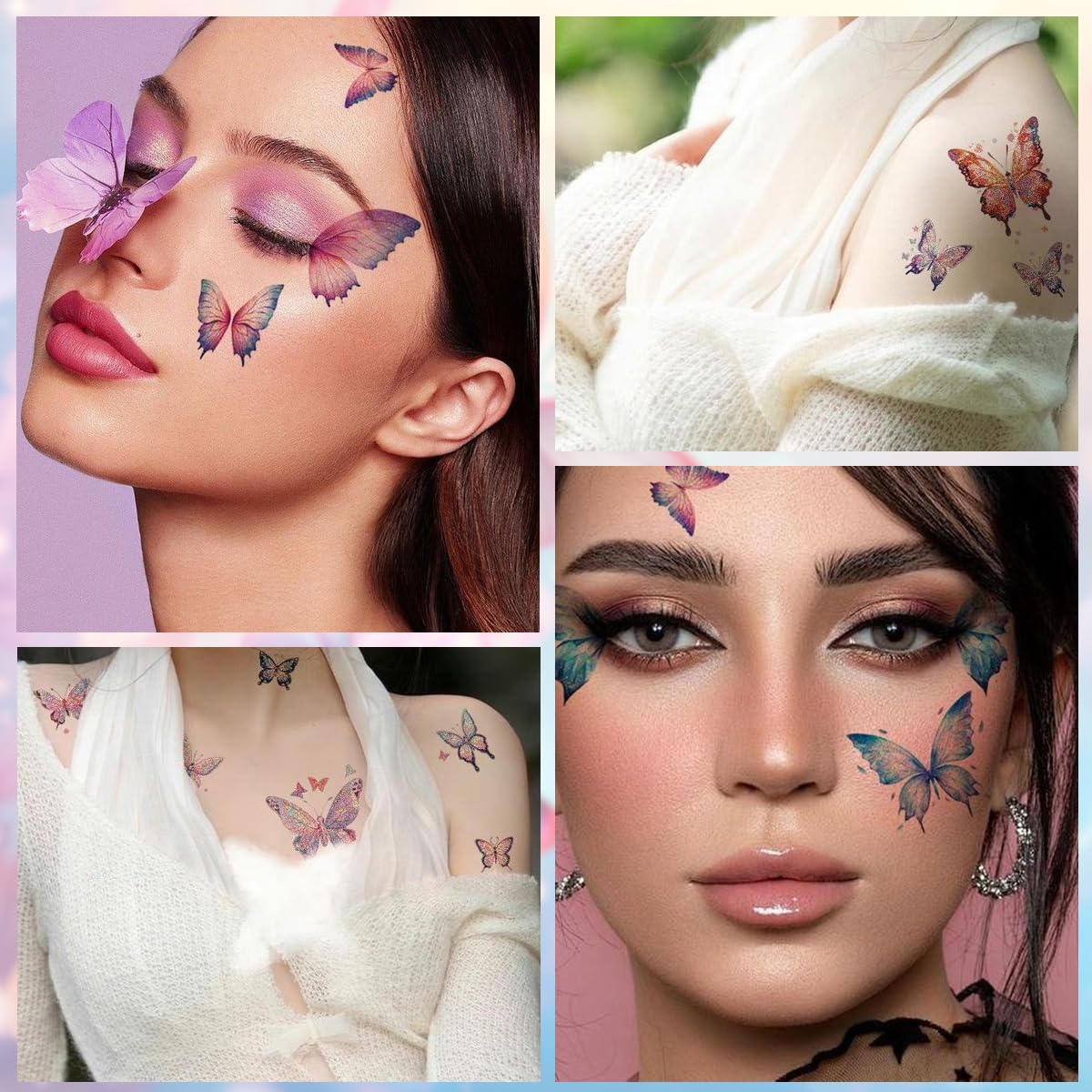 MAYCREATE Tattoo Stickers for Women with 20 Butterfly Sheets | Waterproof Body Art Set
