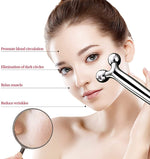 MAYCREATE Face Roller for Glowing Skin featuring 4D Four Wheel Design and Ergonomic Handle