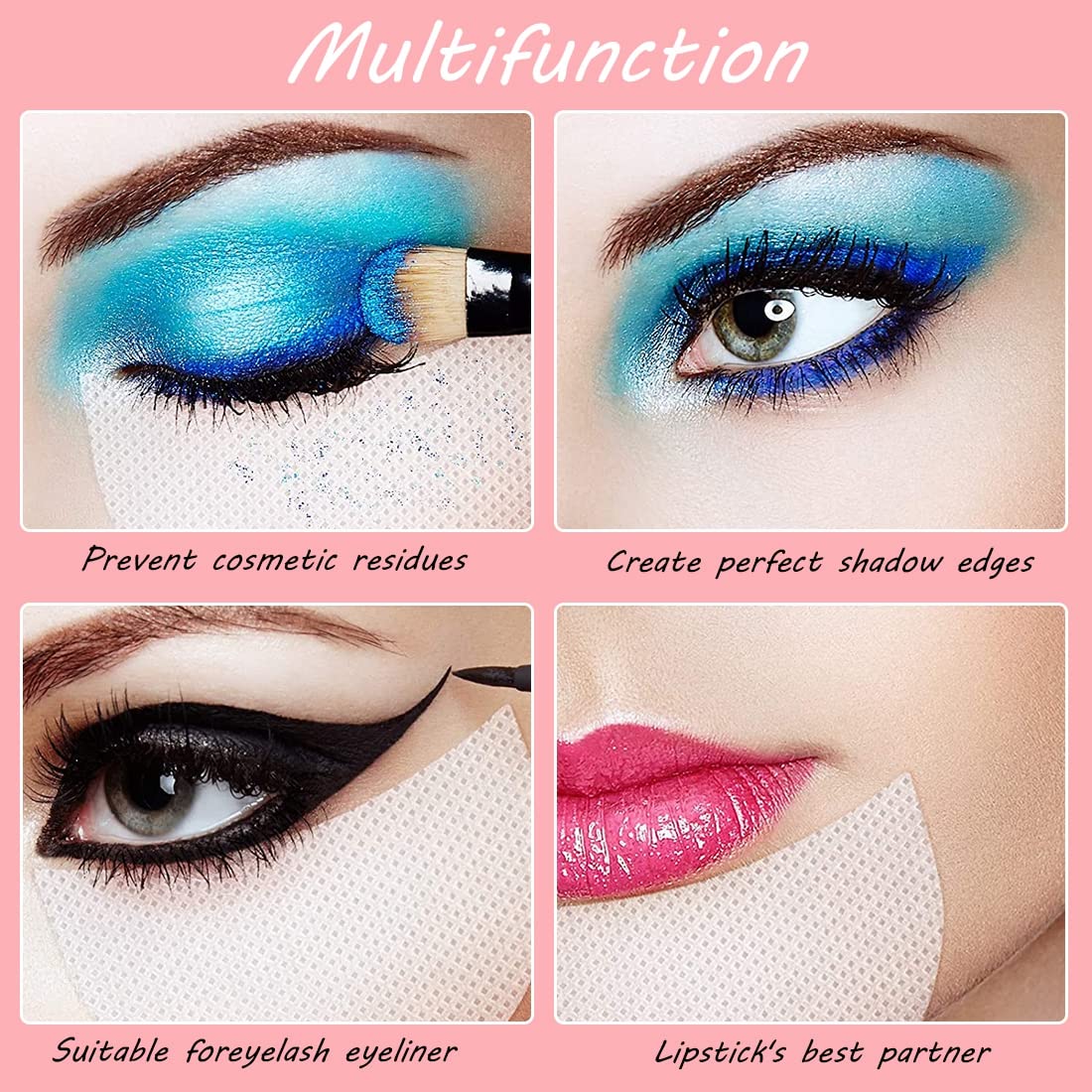 MAYCREATE Eyeshadow Shields for Under Eye Protection with Half Moon Shape 100 Pcs | Lint Free Pads for Makeup and Eyelash Extensions