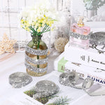 MAYCREATE Self Adhesive Rhinestone Strips for DIY Crafts with 4 Rolls 10mm Sparkling Resin | Silver Crystal Decoration