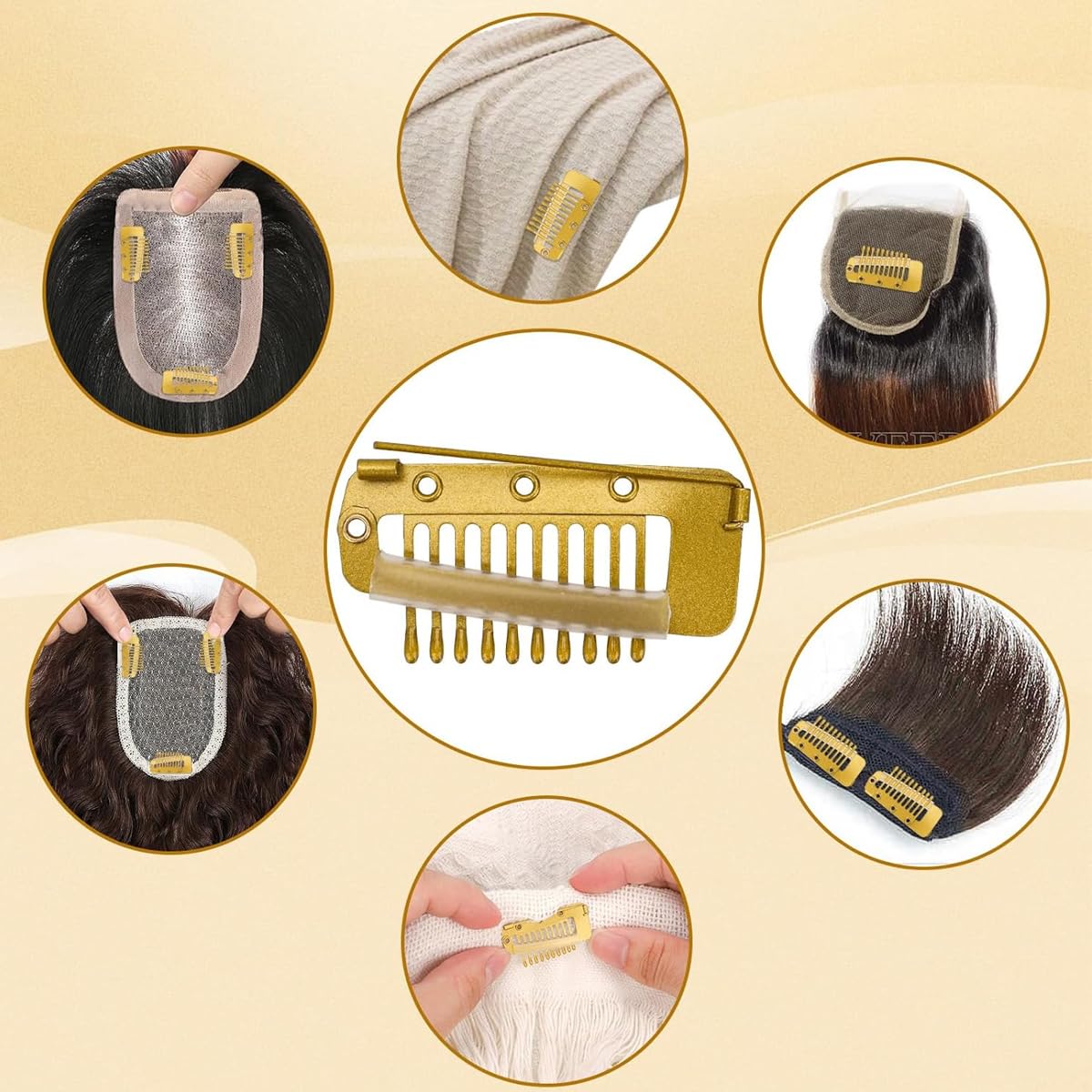 MAYCREATE Chunni Clips for Brides with Safety Pins and 10 Teeth Grip | 20PCS Gold Stainless Steel Dupatta Pins