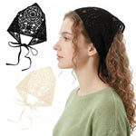 MAYCREATE® 2Pcs Head Scarf for Women Girls Boho Countryside Crochet Floral Hair Bands for Women Fashion Hollow Out Headband Bandanas Summer Beach Hair Accessories