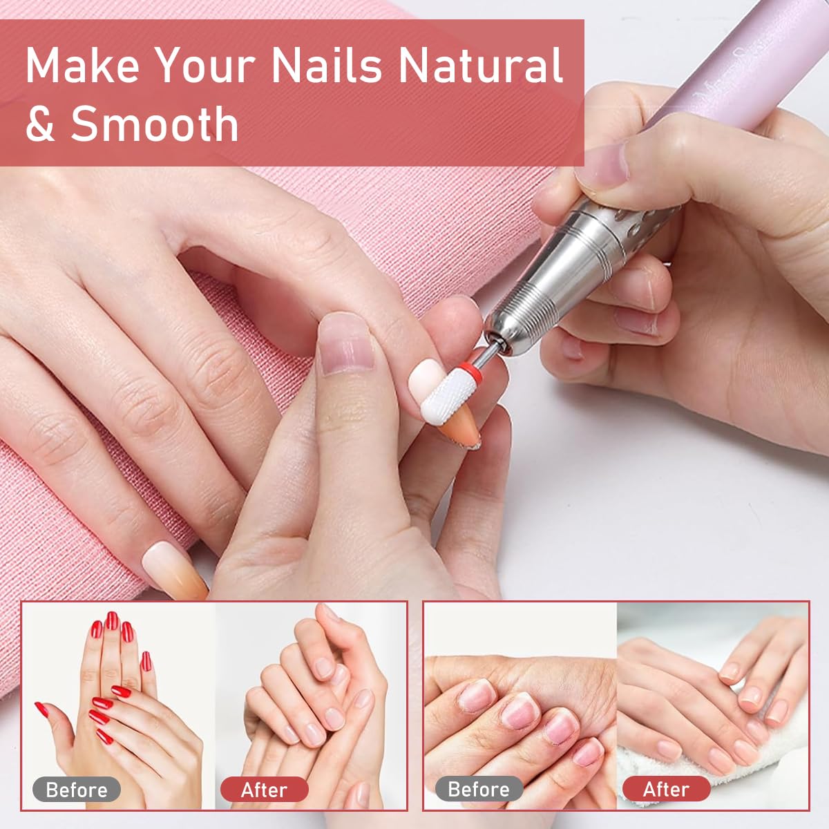 MAYCREATE Ceramic Nail Drill Bits 5 Pcs 2.35mm Shank for Gel Removal and Cuticle Care | Universal Fit