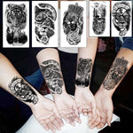 MAYCREATE® 38 Sheets Temporary Tattoo Sticker For Men Black Tatto Sticker Beast on Arm Waterproof Large Tattoo Stickers Assorted Tatto Sticker