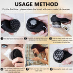 MAYCREATE Facial Cleansing Brush for Deep Skin Care with Dual Sided Silicone and Microfiber Bristles