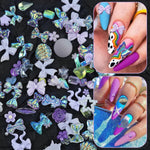 MAYCREATE 3D Mix Flower Nail Charms for DIY Manicure with Acrylic Rhinestones and Pearls | Purple