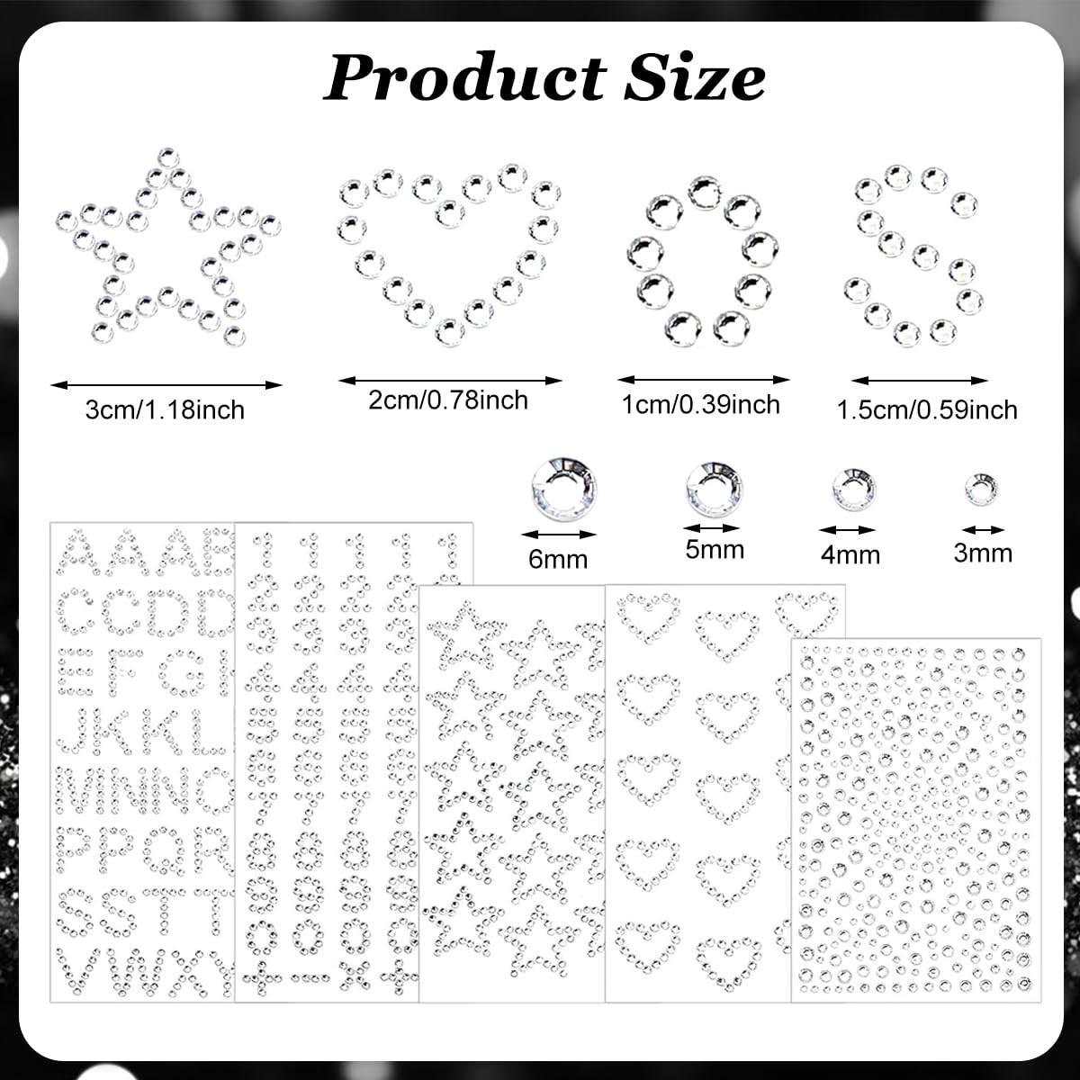 MAYCREATE Rhinestones Face Gems for Makeup and DIY Crafts featuring 5 Sheets Stickers | Self-Adhesive Festival and Body Decor