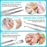 MAYCREATE Ingrown Toenail Tool Kit for Nail Care with 6pcs Dual End Design | Surgical Stainless Steel