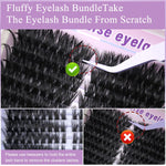 MAYCREATE Lash Clusters for DIY Lash Extensions featuring 404 pcs Mixed Types and 70 Spike Fan | Wispy Natural Look
