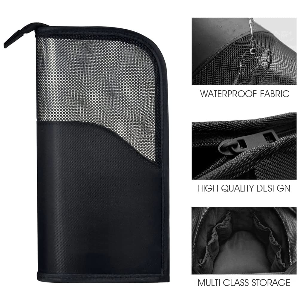 MAYCREATE Makeup Pouch for Travel featuring 2 in 1 Stand Up Holder and Oxford Cloth Design | Black