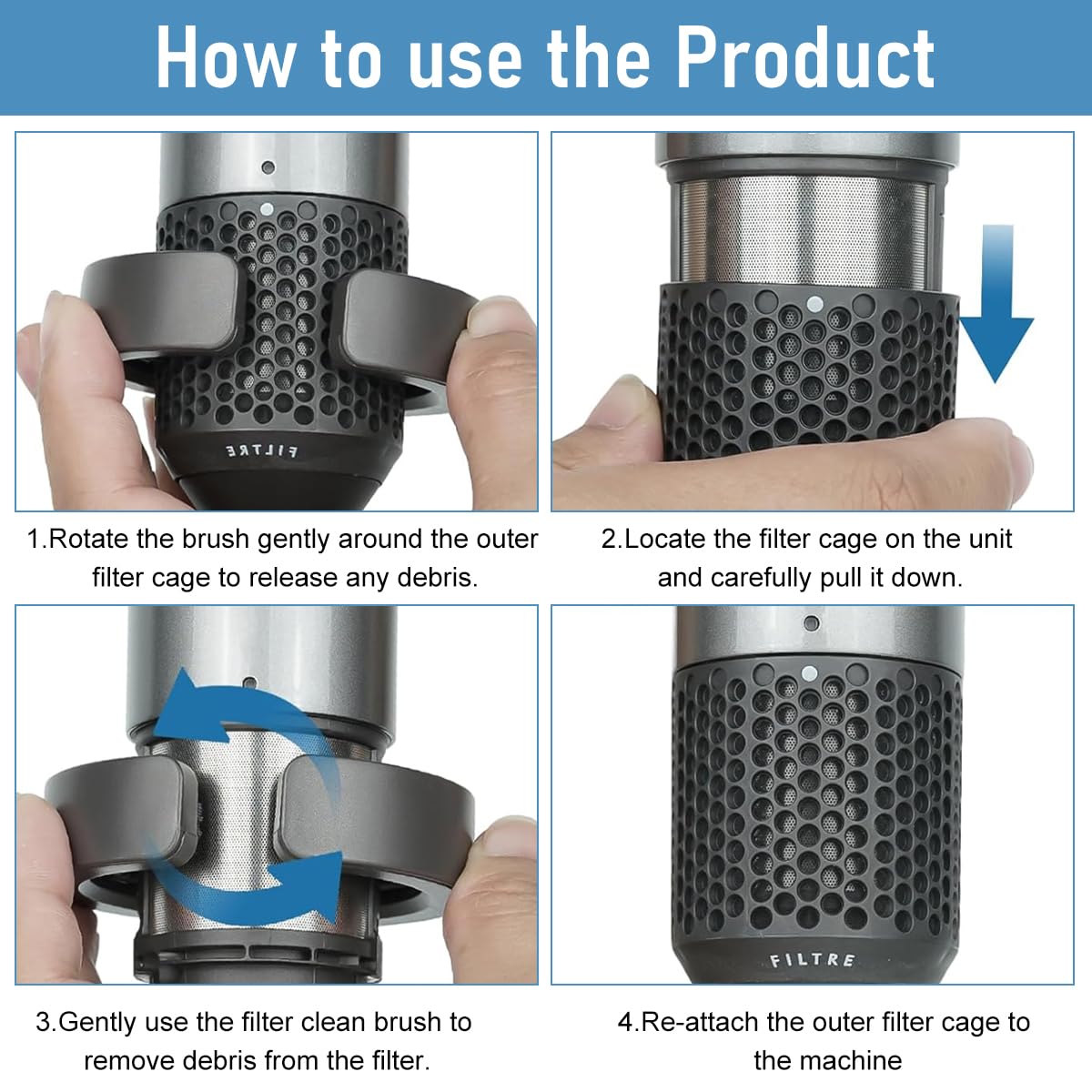 MAYCREATE Filter Cleaning Brush for Dyson Airwrap HS01 HS05 with Open Hole Design | Easy Filter Maintenance Tool