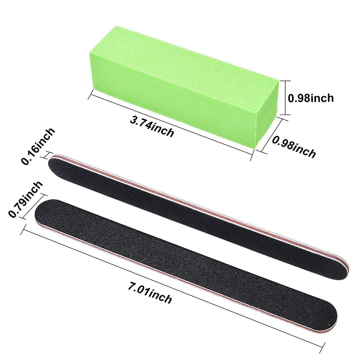 MAYCREATE Nail Files and Buffers Set for Manicure with 12 pcs 100/180 grit blocks | for nail art care