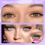 MAYCREATE Self Adhesive Eyelashes for Natural Cat Eye Look with Invisible Band | 5 Pair Reusable Faux Mink
