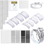 MAYCREATE Ring Size Adjuster for Loose Rings, Spiral Ring Adjuster Invisible Ring Resizer, Reducer Guard to Make Rings Smaller, Self Adhesive Ring Clips, Spacers, Tightener for Men Woman Rings