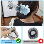 MAYCREATE Hair Clip Butterfly Decal Bun Net for Work and Daily Use | Blue 3PCS Set