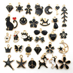 MAYCREATE Enamel Charms for Jewellery Making with Hanging Hole Design 30 pcs Gold Plated | DIY Earrings and Bracelet Craft Kit