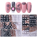 MAYCREATE Nail Art Stamping Plates for DIY Designs featuring 5 Etched Floral Patterns | Stainless Steel